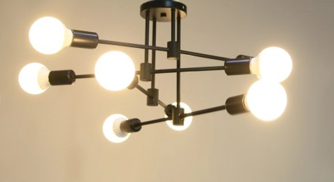 Lampa sufitowa LED wisząca czarna nowoczesna 8xE27