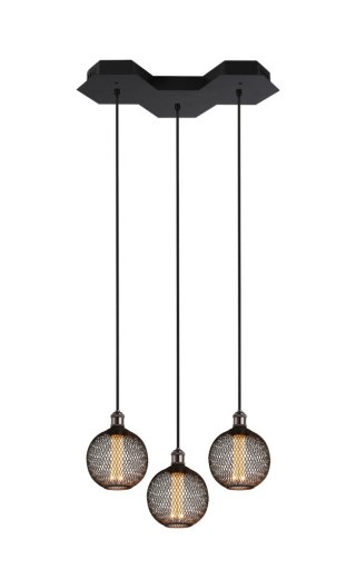 Lampa sufitowa LED wisząca czarna nowoczesna ciepła barwa 12W