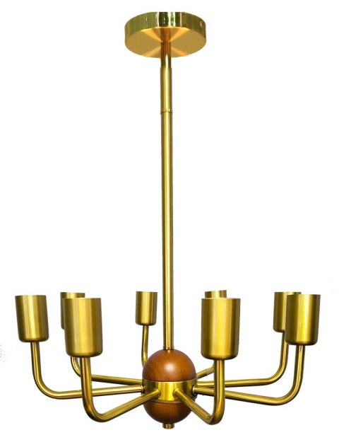 Lampa sufitowa LED wisząca złota nowoczesna 8xE27