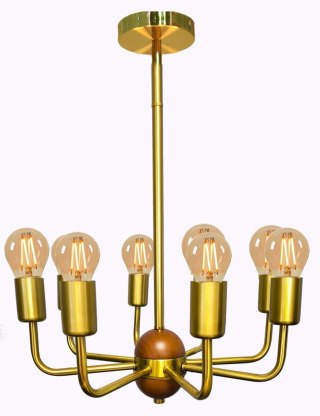 Lampa sufitowa LED wisząca złota nowoczesna 8xE27