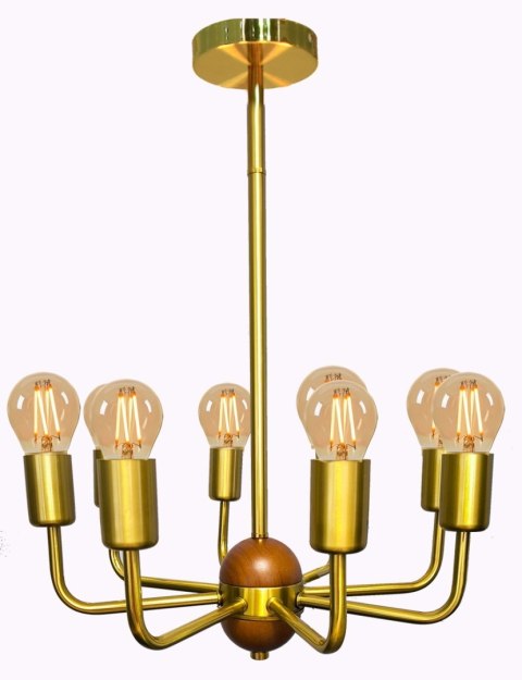 Lampa sufitowa LED wisząca złota nowoczesna 8xE27