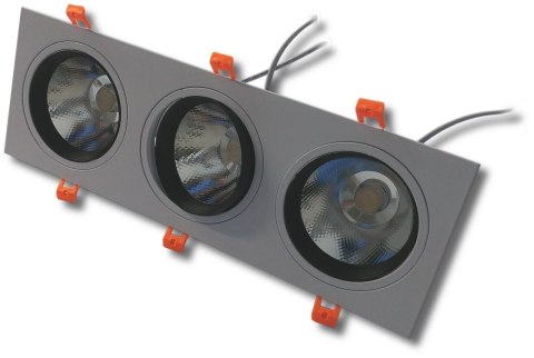 Lampa sufitowa podtynkowa potrójna LUO 30W 4500K