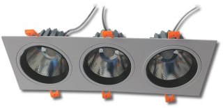 Lampa sufitowa podtynkowa potrójna LUO 30W 4500K