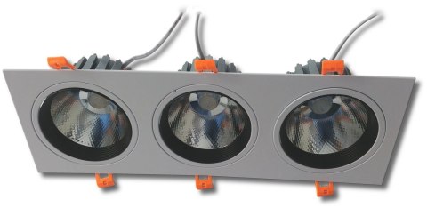 Lampa sufitowa podtynkowa potrójna LUO 30W 4500K