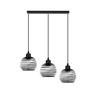Lampa sufitowa wisząca czarna loft stołowa 3xE27