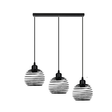 Lampa sufitowa wisząca czarna loft stołowa 3xE27