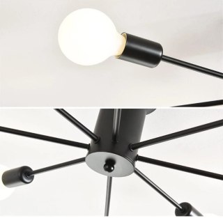 Lampa sufitowa wisząca czarna loftowa 8xE27