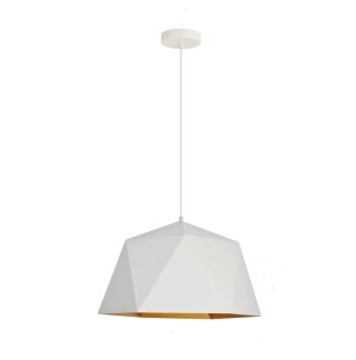 Lampa sufitowa wisząca industrialna biała + żarówka 8W G80 E27 4000K