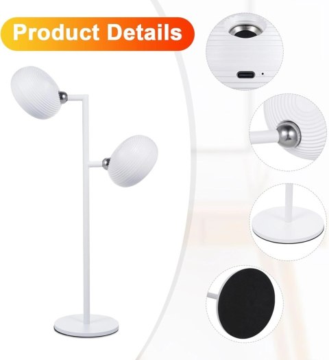 Lampka LED biurkowa kinkiet magnetyczna bezprzewodowa 3w1 biała 10W USB