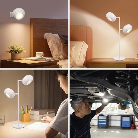 Lampka LED biurkowa kinkiet magnetyczna bezprzewodowa 3w1 biała 10W USB