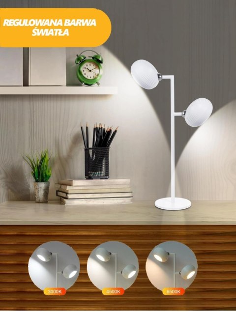 Lampka LED biurkowa kinkiet magnetyczna bezprzewodowa 3w1 biała 10W USB