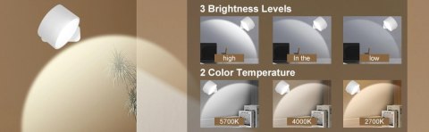 Lampka LED biurkowa kinkiet magnetyczna bezprzewodowa 3w1 biała 10W USB