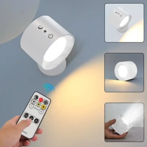 Lampka LED biurkowa kinkiet magnetyczna bezprzewodowa 3w1 biała 10W USB