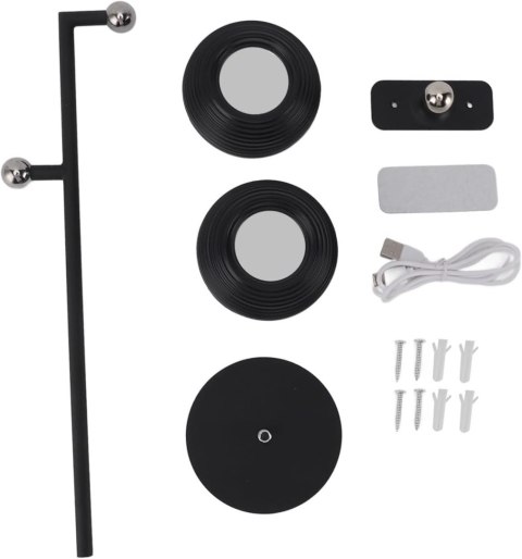 Lampka LED biurkowa kinkiet magnetyczna bezprzewodowa 3w1 czarna 10W USB