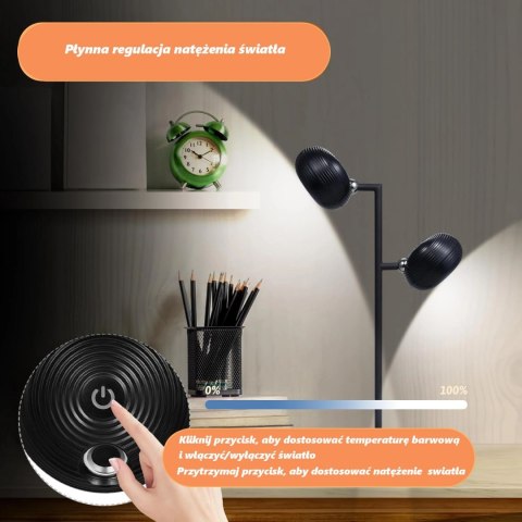 Lampka LED biurkowa kinkiet magnetyczna bezprzewodowa 3w1 czarna 10W USB