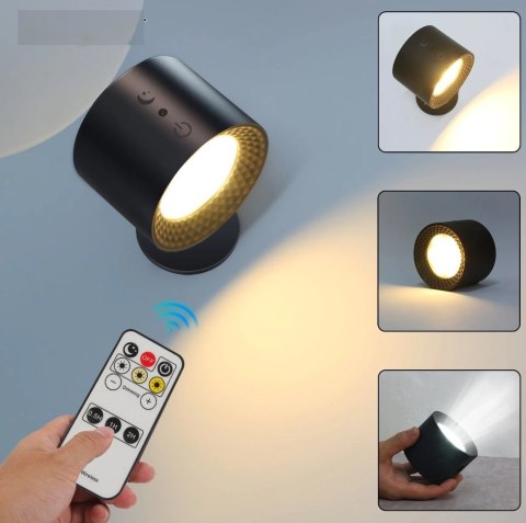 Lampka LED biurkowa kinkiet magnetyczna bezprzewodowa 3w1 czarna 10W USB