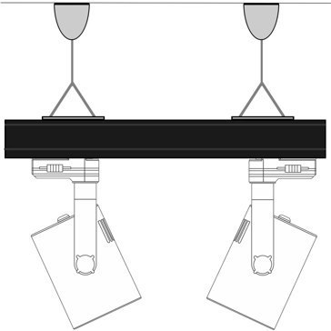 Linka do zawieszania listwy szynowej do reflektorów 3 fazowych 3m
