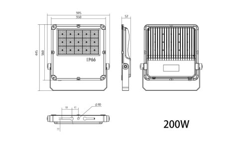 Naświetlacz halogen wodoodporny reflektor zewnętrzny lampa LED 200W 6500K 30000lm IP66