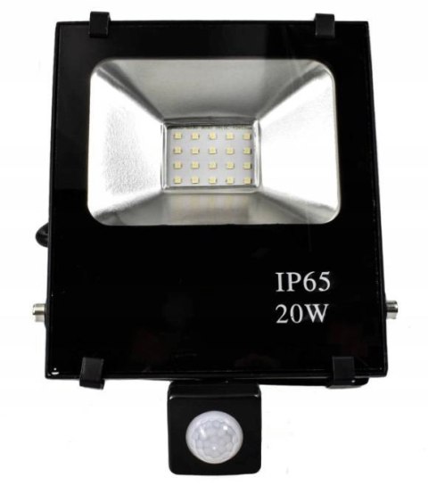 Naświetlacz halogen LED 20W 6500K z czujnikiem PIR IP65