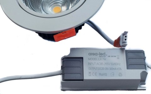 Oczko oprawa sufitowa plafon wpuszczany podtynkowy Downlight COB 5W 6000K 500lm 230V