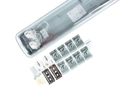 Oprawa hermetyczna liniowa LED 2x120cm IP65 zasilanie jednostronne