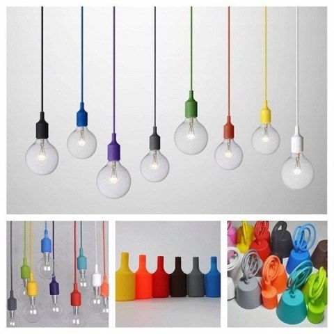 Oprawa sufitowa wisząca Loft różowa na żarówkę E27 230V