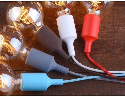 Oprawa sufitowa wisząca Loft różowa na żarówkę E27 230V