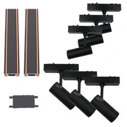 Szyna magnetyczna z lampą magnetyczną spot zestaw kompletny do montażu led 2 SZYNA 1m 3x7W lampa 3x12W