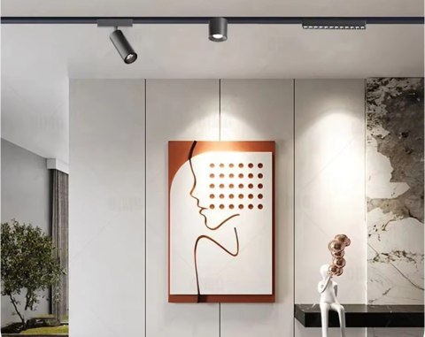 Szyna magnetyczna z lampą magnetyczną spot zestaw kompletny do montażu led 2 SZYNA 1m 3x7W lampa 3x12W