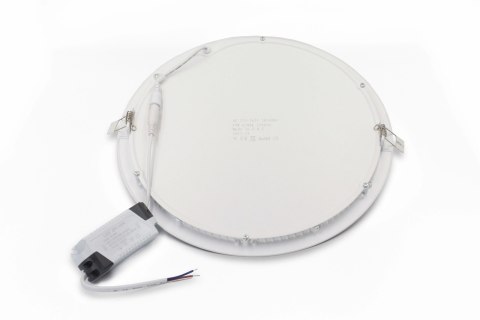 Panel podtynkowy okrągły plafon na sufit sufitowy biały LED 30cm 24W 6000K 2200l kąt świecenia 120°