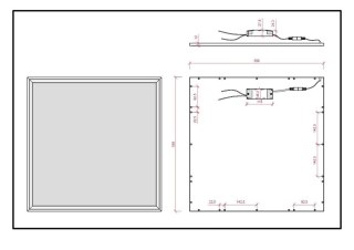 Panel podtynkowy kwadratowy na sufit plafon 60x60 LED 40W 6000K 4000lm kąt świecenia 180° bez zasilacza