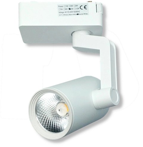 Reflektor LED lampa szynowa biała 10W 1 fazowa 4000K 1000lm kąt świecenia 20°
