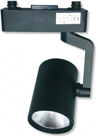 Reflektor LED lampa szynowa czarna 20W 1 fazowa 3000K 2000lm kąt świecenia 30°