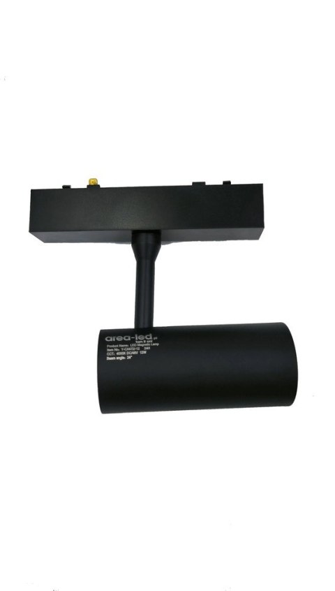 Reflektor Spot Szynowy Magnetyczny LED 12W 6000K 48V Czarny - Nowoczesne Oświetlenie