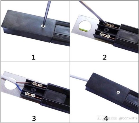 Szyna 1 fazowa szynoprzewód biała 1mb listwa szynowa do lamp + zasilanie zaślepka