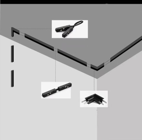 Szyna magnetyczna szynoprzewód wpuszczana podtynkowa listwa typu B pod sufit karton gips 48V 1m