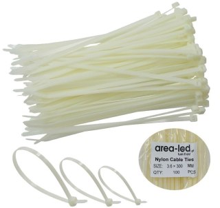 Trytytki opaski zasiskowe kablowe zipy białe 100 szt 3,6x300