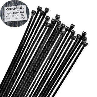 Trytytki opaski zasiskowe kablowe zipy czarne 100 szt 3,6x200