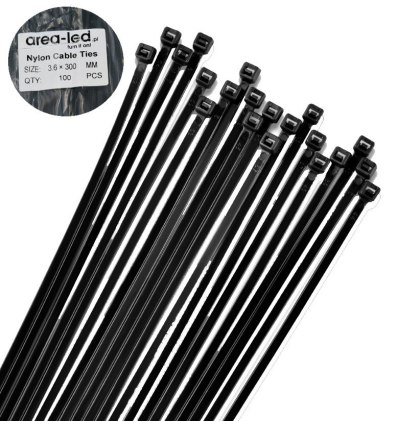 Trytytki opaski zasiskowe kablowe zipy czarne 100 szt 3,6x300