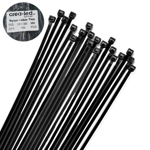 Trytytki opaski zasiskowe kablowe zipy czarne 100 szt 3,6x300