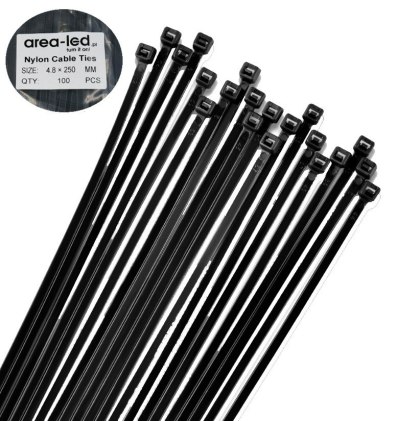 Trytytki opaski zasiskowe kablowe zipy czarne 100 szt 4,8x250