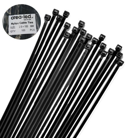 Trytytki opaski zasiskowe kablowe zipy czarne 100szt 2,5x100