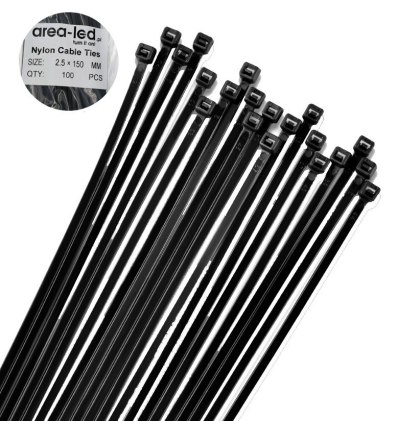 Trytytki opaski zasiskowe kablowe zipy czarne 100szt 2,5x150