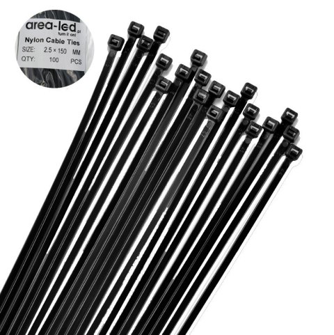 Trytytki opaski zasiskowe kablowe zipy czarne 100szt 2,5x150