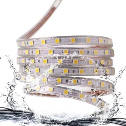 Wąż gumowy taśma LED 2 diody 1mb 9W 3000K 180d/m 900lm IP67 230V