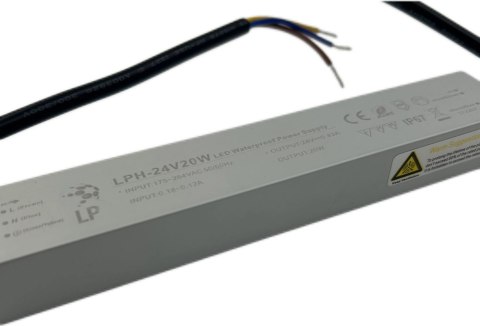 ZASILACZ 20W 24V HERMETYCZNY LPH20W EKSTRA SLIM IP67