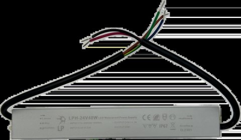 ZASILACZ 40W 24V HERMETYCZNY LPH40W EKSTRA SLIM IP67