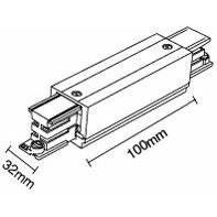 Zasilanie środkowe łącznik 3 fazowy biały do listwy szynowej