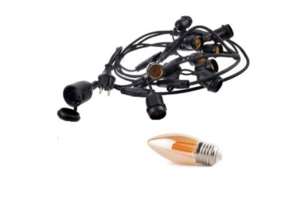 Girlanda ogrodowa tarasowa balkonowa na zewnątrz do domu 20m 40pkt 40szt żarówka 4W C350 E27 2300K