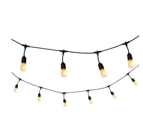 Zestaw girlanda ogrodowa żarówkowa 15m 15pkt + 15 szt żarówka vintage Edison LED 8W G80 E27 4000K